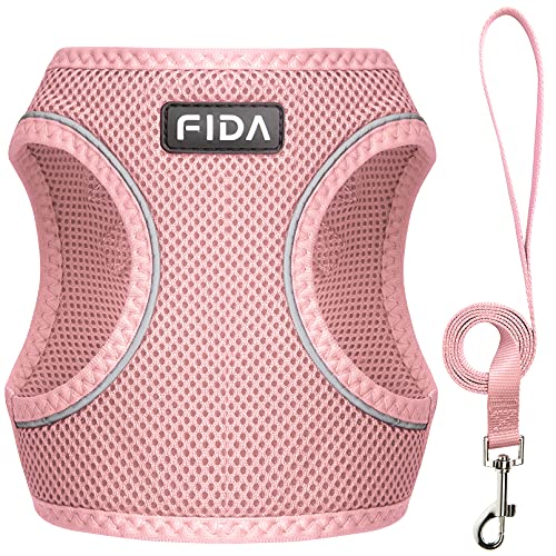 Breathable Mesh Cat Harness and Leash Set, Escape Proof Reflective Vest for Kitten Outdoor Walking