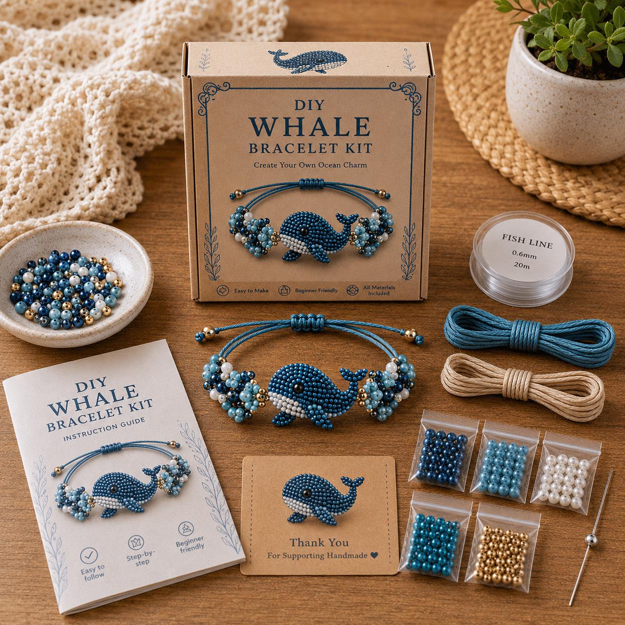 DIY Sea Turtle Beaded Bracelet Kit – Handmade Ocean Turtle Bracelet Craft Set for Beginners | Adjustable Friendship Bracelet Gift