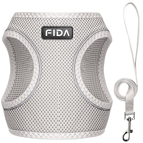 Breathable Mesh Cat Harness and Leash Set, Escape Proof Reflective Vest for Kitten Outdoor Walking