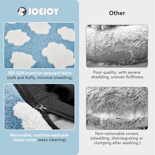 Cloud Pattern Donut Dog Bed, Calming Plush Bed for Large Dogs