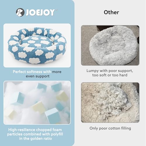 Cloud Pattern Donut Dog Bed, Calming Plush Bed for Large Dogs