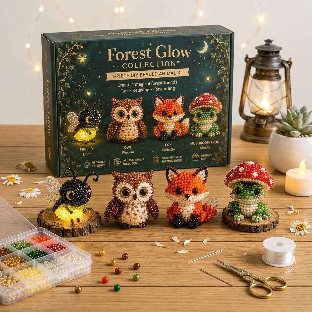 Butterfly Garden 3D Beaded DIY Kit – 4-Piece Butterfly Craft Set for Adults & Teens | Handmade Home Décor & Creative Gift