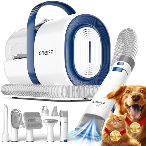 Pet Grooming Vacuum Kit, Dog & Cat Hair Vacuum with Clippers