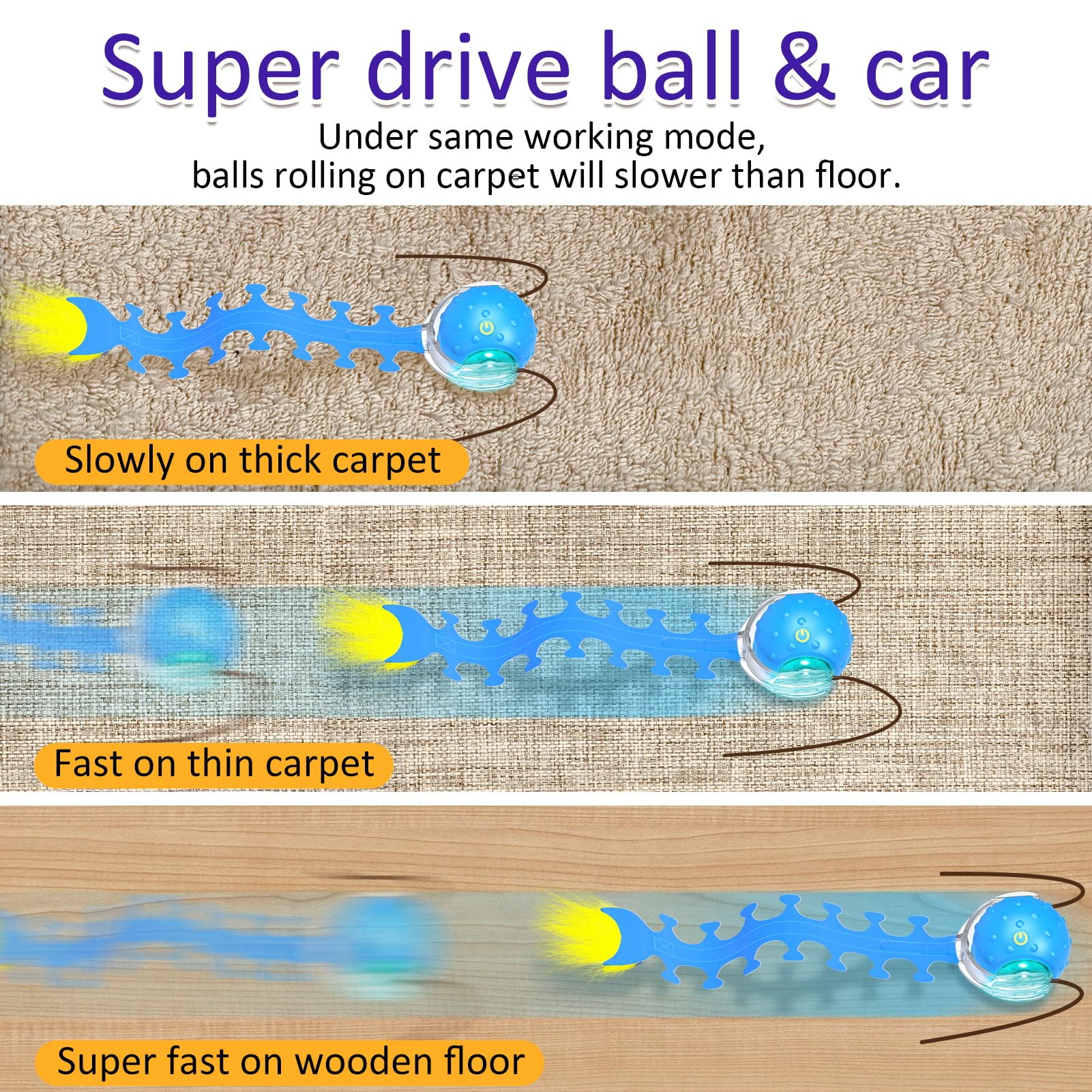 Chirping Cat Toy Ball, Interactive Automatic Rolling Cat Toy 