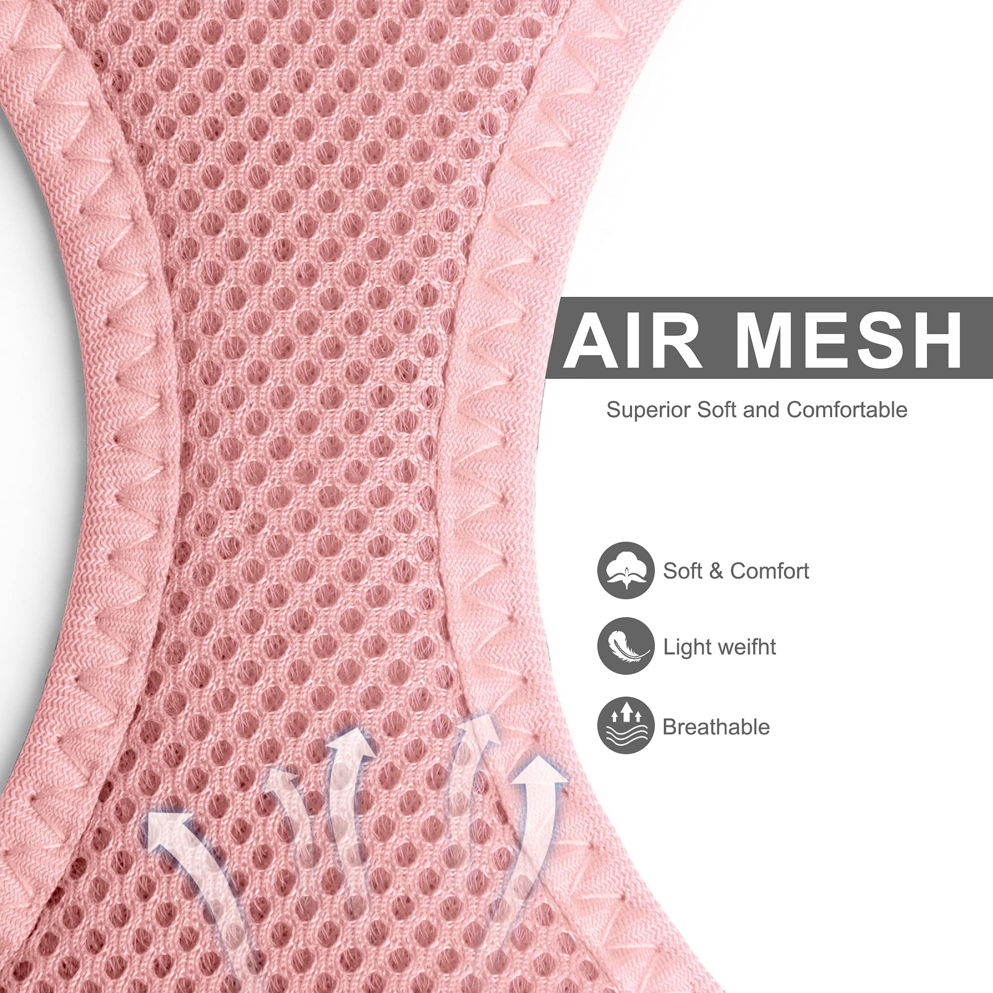 Breathable Mesh Cat Harness and Leash Set, Escape Proof Reflective Vest for Kitten Outdoor Walking