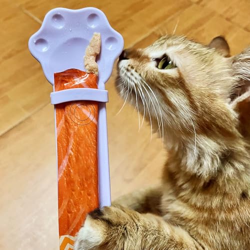 Cat Treat Squeezer Spoon, Mess-Free Feeder for Churu Puree