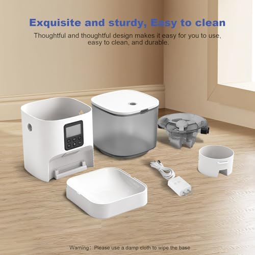 4L Automatic Cat Feeder, Timed Pet Food Dispenser with Voice Recorder, Portion Control for Cats & Dogs 