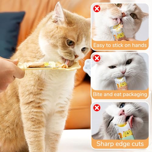 Cat Treat Squeezer Spoon, Mess-Free Feeder for Churu Puree