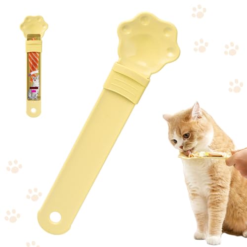 Cat Treat Squeezer Spoon, Mess-Free Feeder for Churu Puree