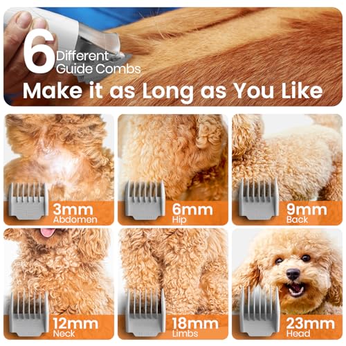 Pet Grooming Vacuum Kit, Dog & Cat Hair Vacuum with Clippers