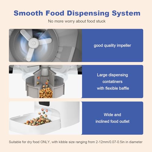 4L Automatic Cat Feeder, Timed Pet Food Dispenser with Voice Recorder, Portion Control for Cats & Dogs 