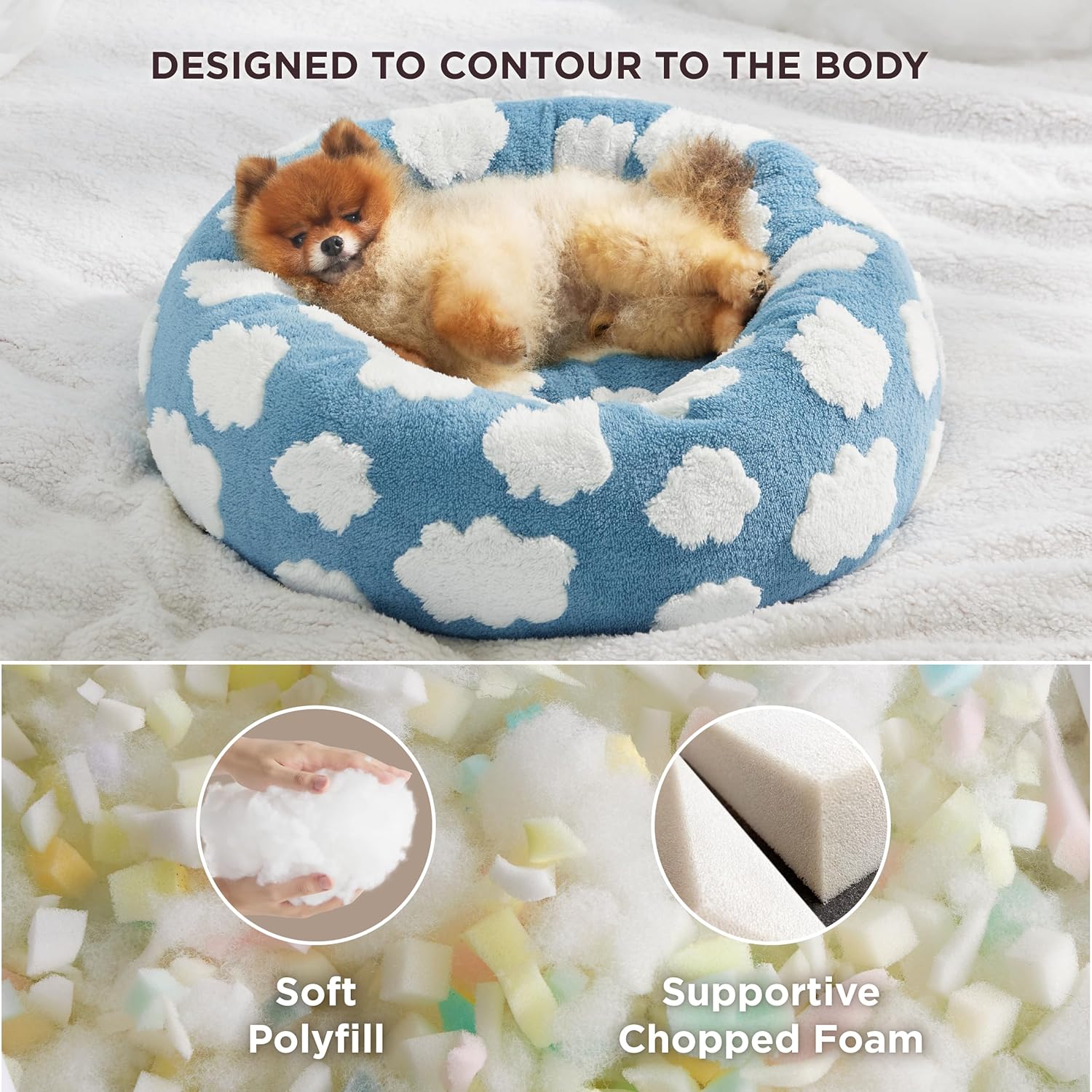  Soft Cozy Fluffy Calming Donut Bed