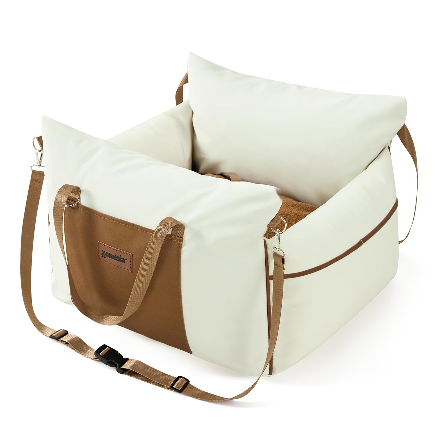 Car Seat for Small Pets - Waterproof Pet Booster Seat for Car with Clip-On Safety Leash