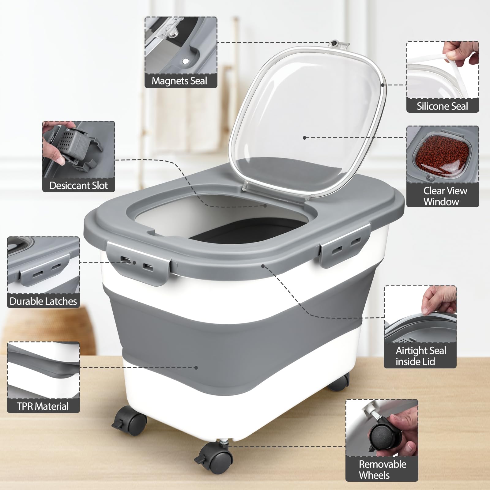 Collapsible Dog Food Storage Bin