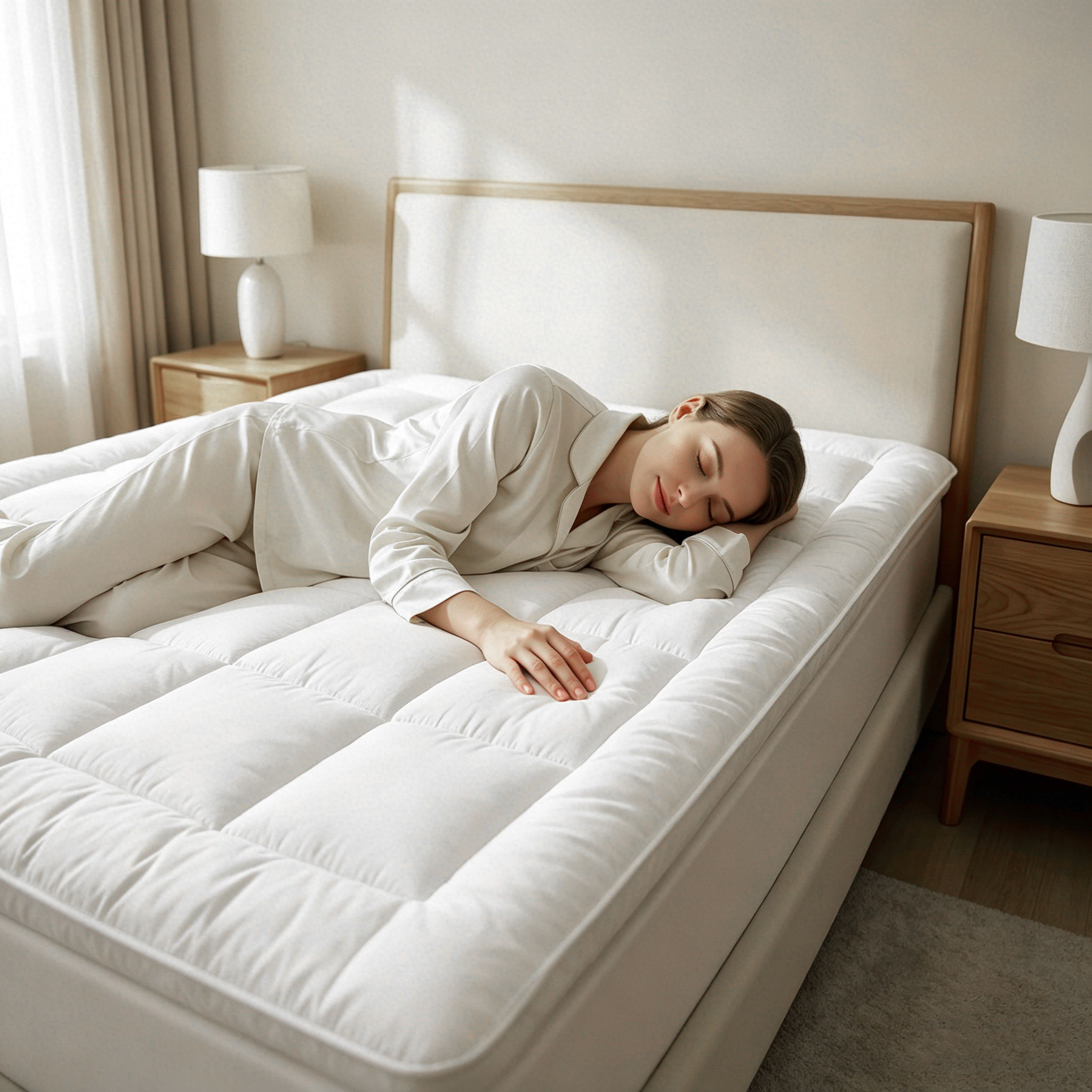 Mattress Topper Microfiber Polyester Mattress Pad Cover with Deep Pocket for Bedroom Hotel Home Use Custom OEM ODM