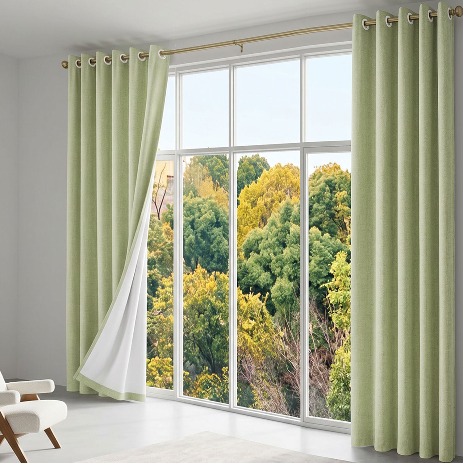 Modern Blackout Window Curtains Linen Texture Thermal Insulated Custom Size For Bedroom Living Room OEM ODM