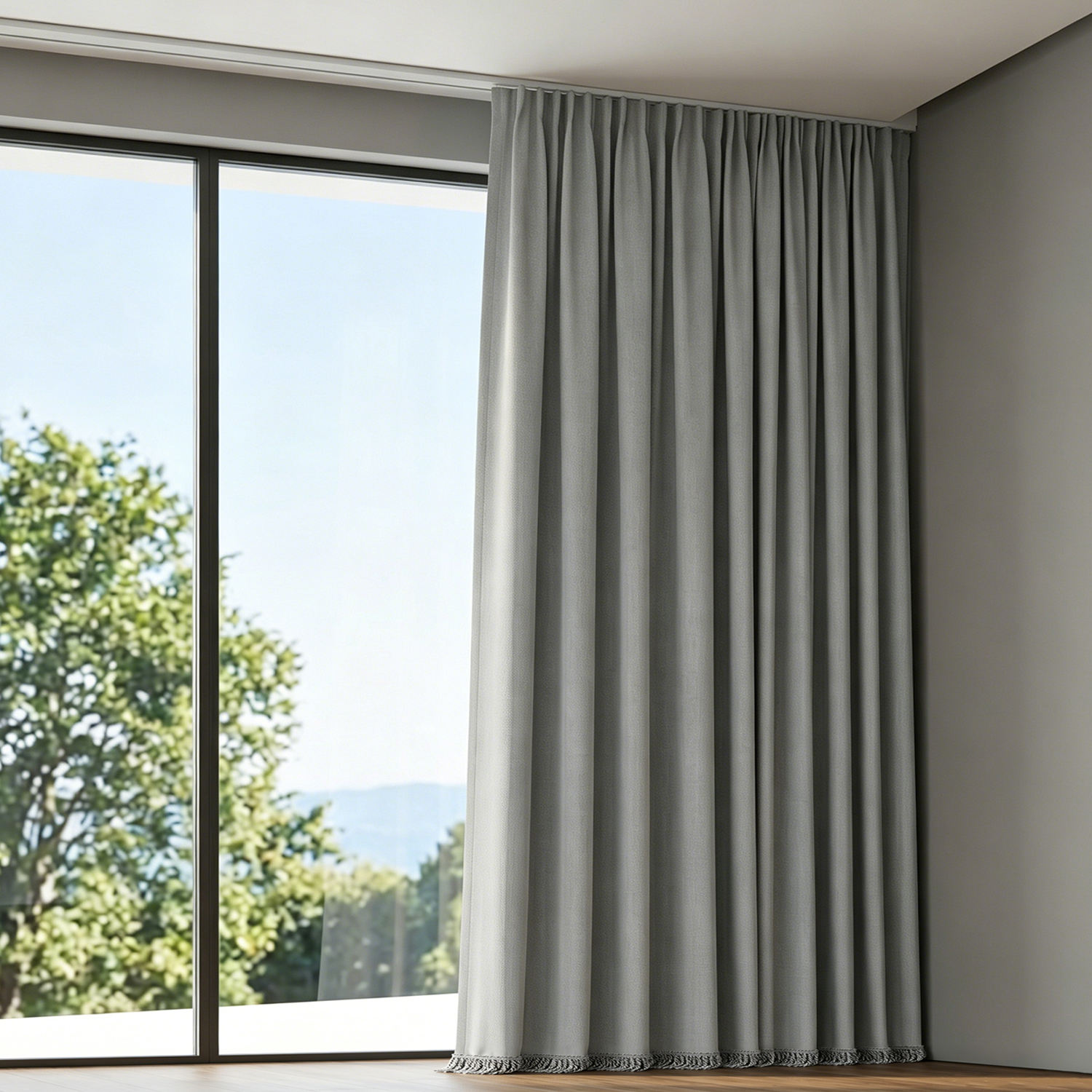 Wholesale Luxury Thick Double Side Linen Curtains 100% Blackout Thermal Insulated Living Room Luxury Curtains