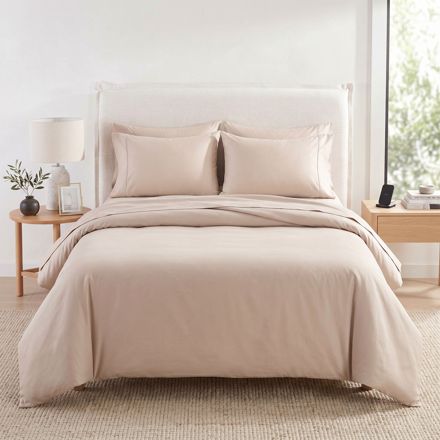 Luxury Cotton Sateen Sheet Set OEM ODM 300TC Egyptian Cotton Sateen Sheet Set 4pc Solid Color for Hotel Wedding Home
