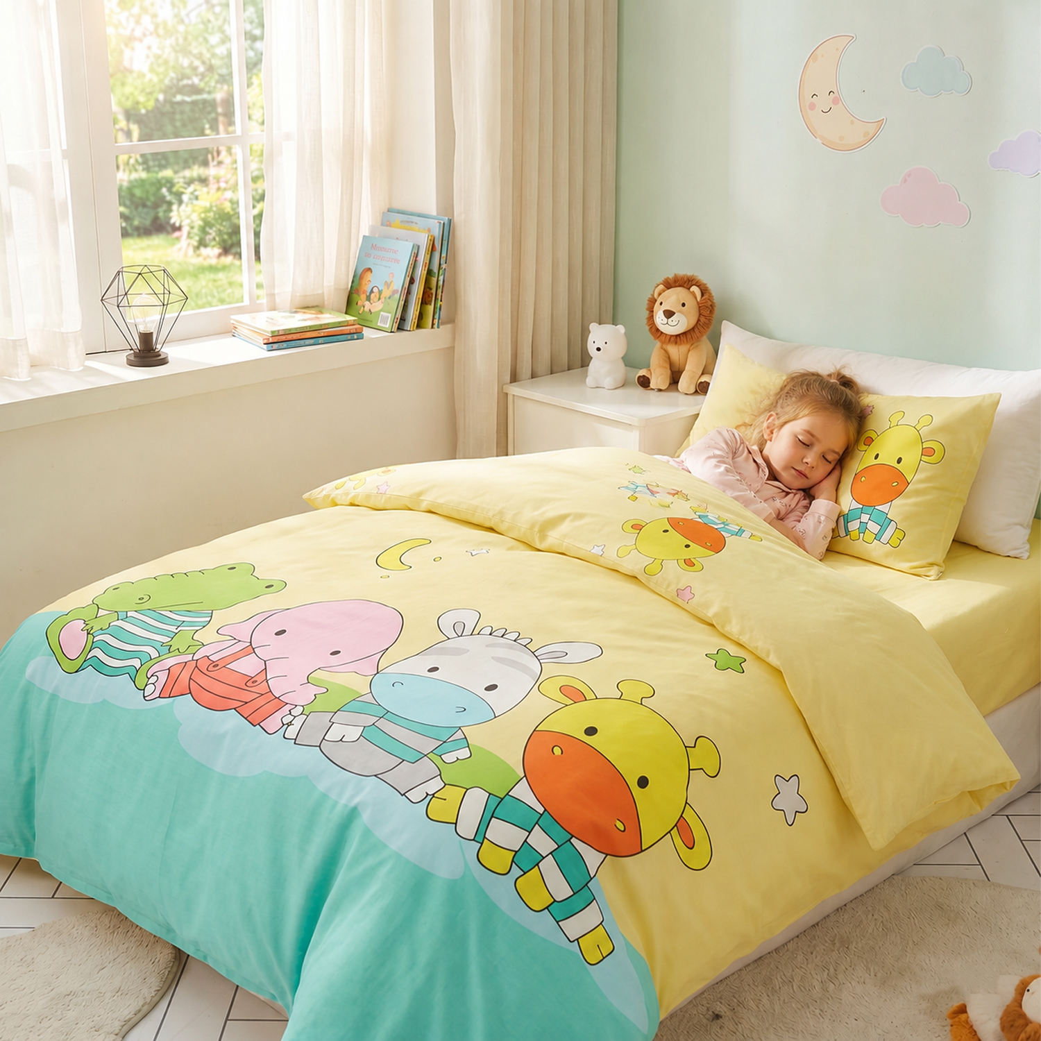 Custom OEM ODM 3PCS Kindergarten Cartoon Bedding Set Soft Skin Friendly Breathable Safe for Kindergarten Children Bedroom