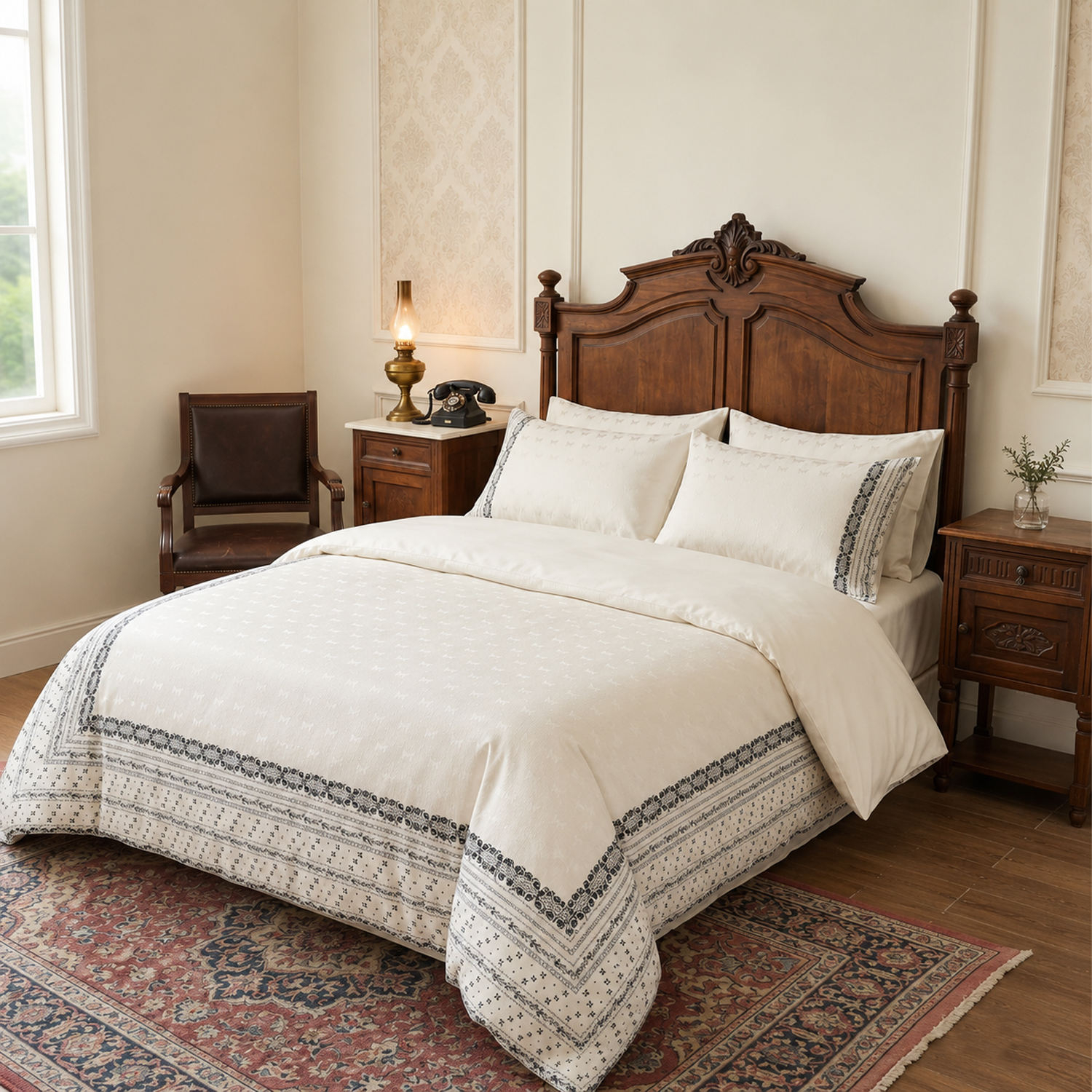 OEM ODM Wholesale All Season Polyester Jacquard Bedding Set 3PCS Soft Skin Friendly Breathable Modern for Home Bedroom