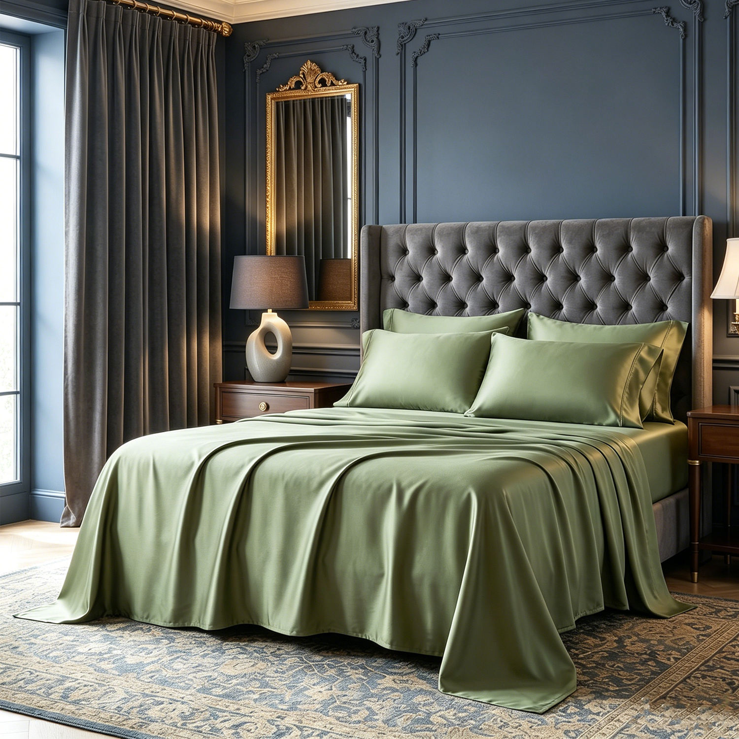 Wholesale Premium 4 Piece Hotel Silky Bedding Set Rayon Derived From Bamboo With 16 Inch Deep Pocket Cooling Sheet Set