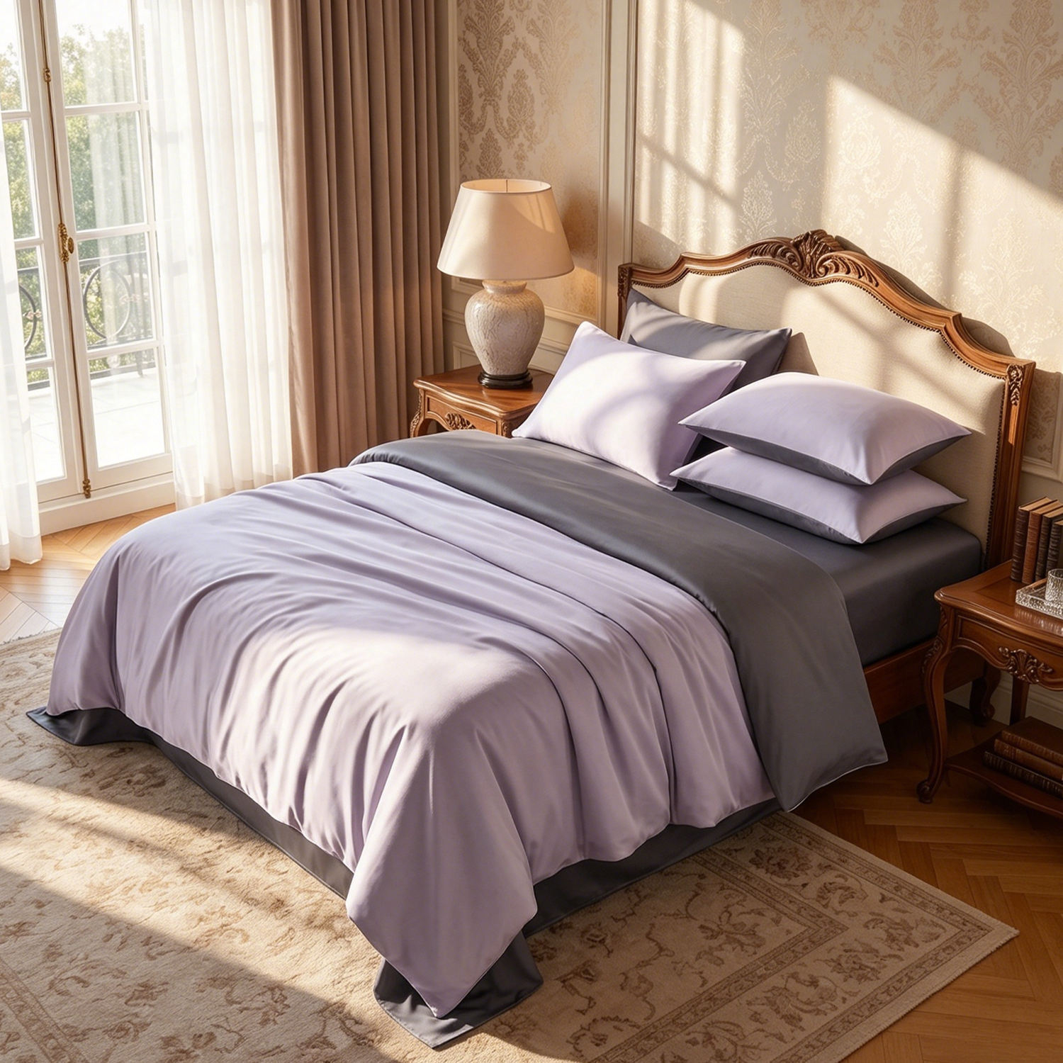 New Arrive Premium 500TC 100% Cotton Bedding Set Mite Proof Silky Soft Luxury Hotel Style Solid Color Bedding Set for Home Use
