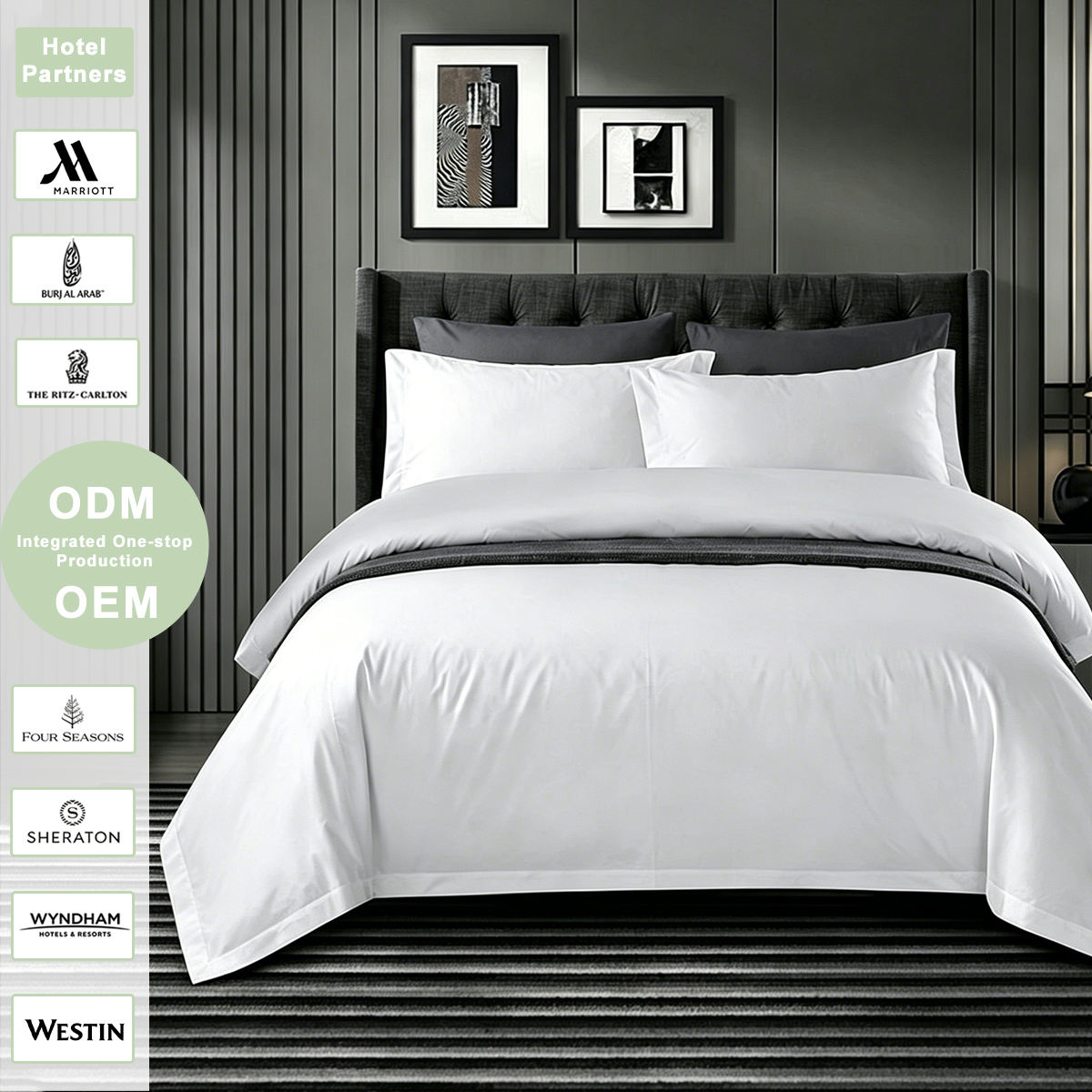 Hotel Grade 100% Cotton 200TC Bedding Set Queen King Size Anti-Pilling Breathable European Style Duvet Cover Bed Sheet Set