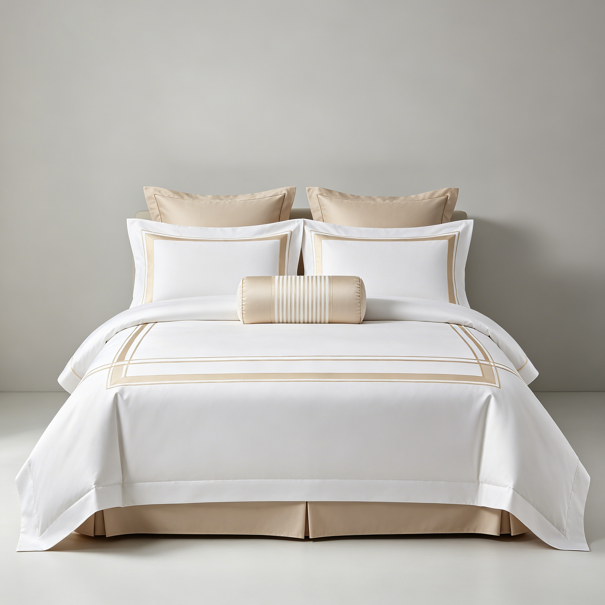 100% Cotton Satin Jacquard Flat Bed Sheets Set Plain White Queen Size Pillow Cases Durable Washable for Home Hotel Hospital Use