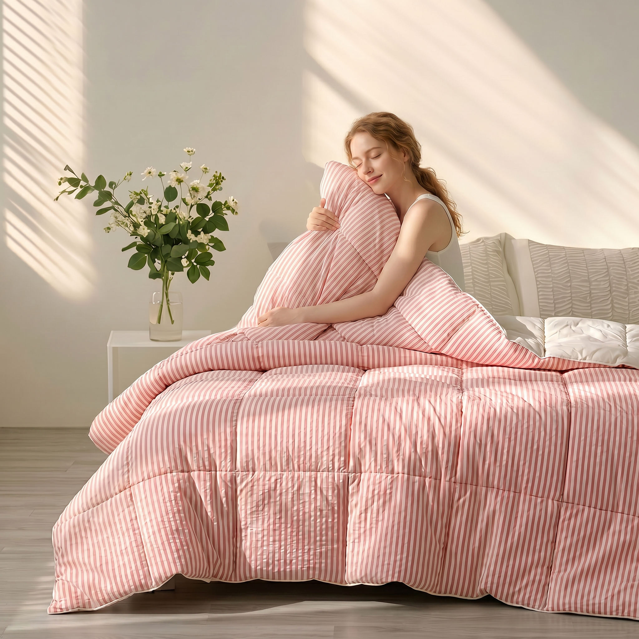 OEM ODM Wholesale Yarn Dyed Microfiber Duvet Classic Stripe Design Polyester Filling for Bulk Order