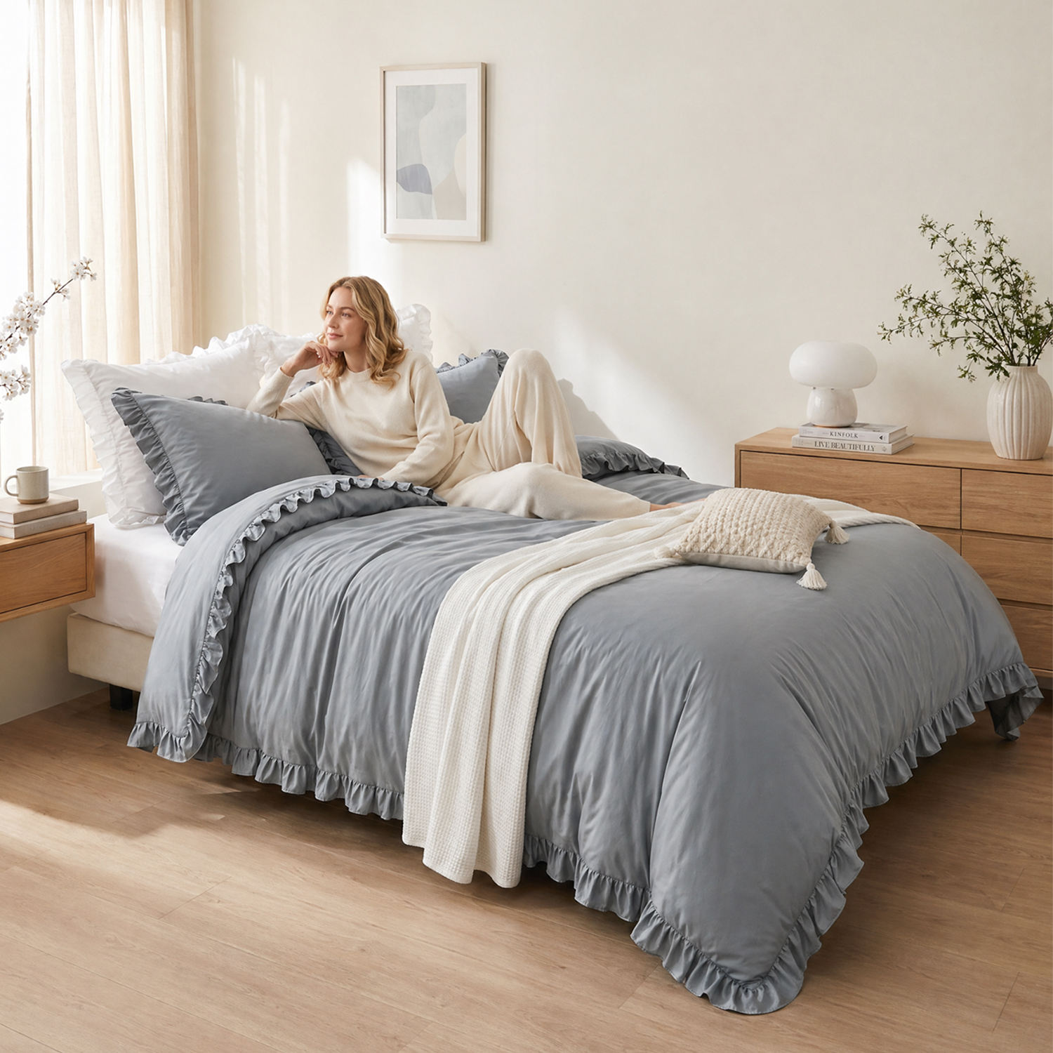OEM Custom Cotton Hotel Bedding Set Luxury Style Soft Breathable Duvet Cover Set With Sheet Pillowcase Resorts and Hotel Use