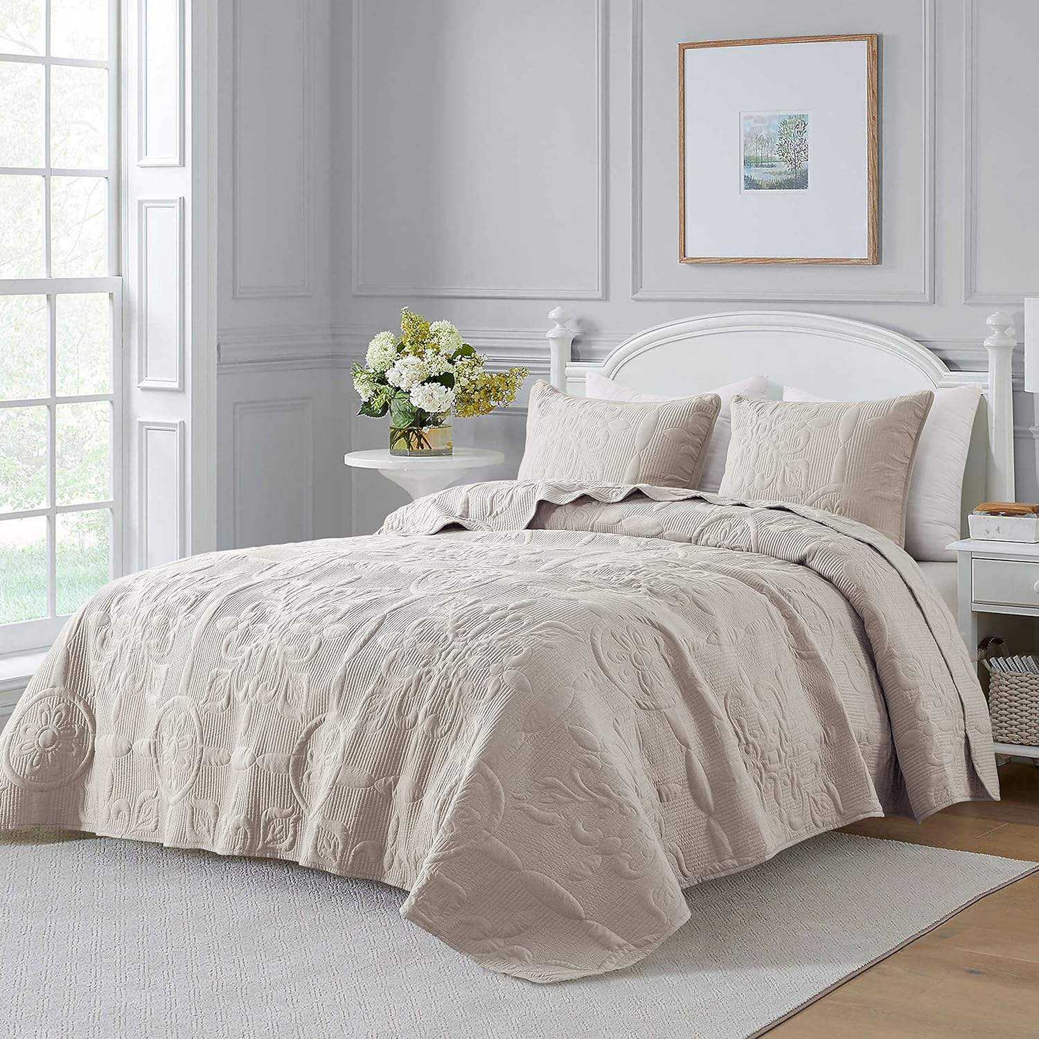 High Grade Cotton Satin Quilted Bedspread Bedding Set Soft Silky Breathable Summer Quilt Bedspread For Bedroom Daily Use
