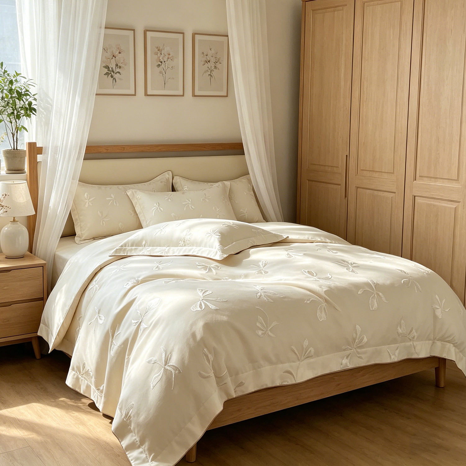 New Arrive Spring Summer New High Quality Embroidery Bedding Set Four Piece Fashion Bed Linen For Home Bedroom OEM ODM