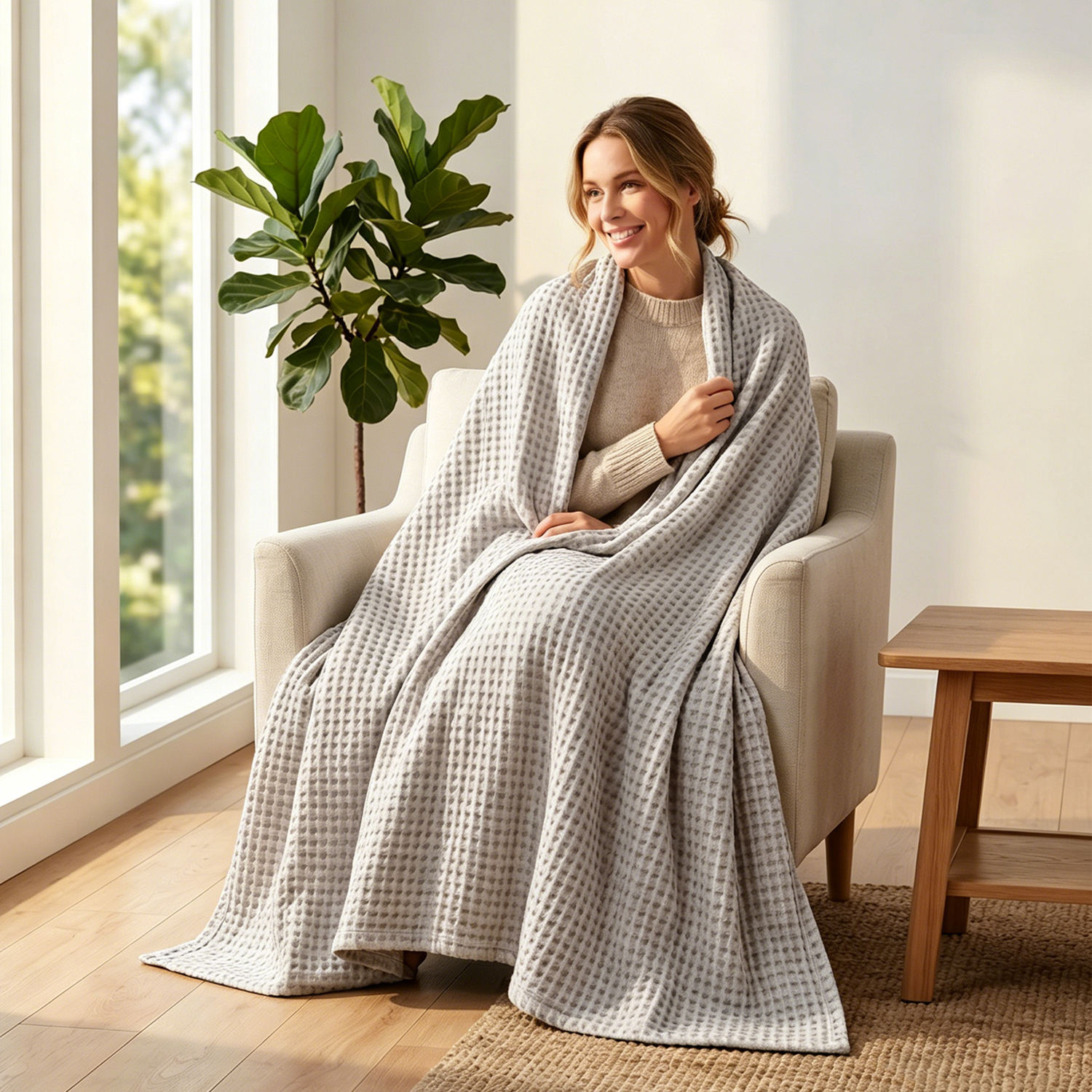 Designer Organic Cotton Muslin Blanket King Size Warm Heavy Winter Blanket Soft Breathable For Home Use OEM ODM