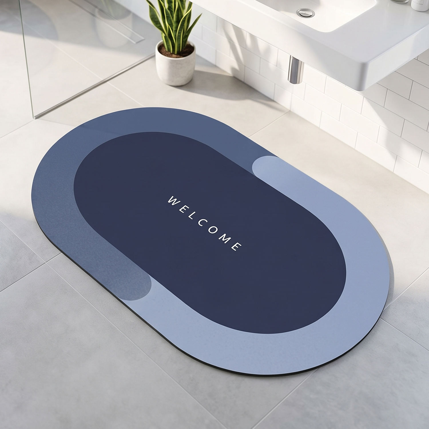 Hot Sale OEM ODM Eco Friendly Modern Bathroom Anti Slip Mat Customizable Print Design Super Absorbent Fast Drying