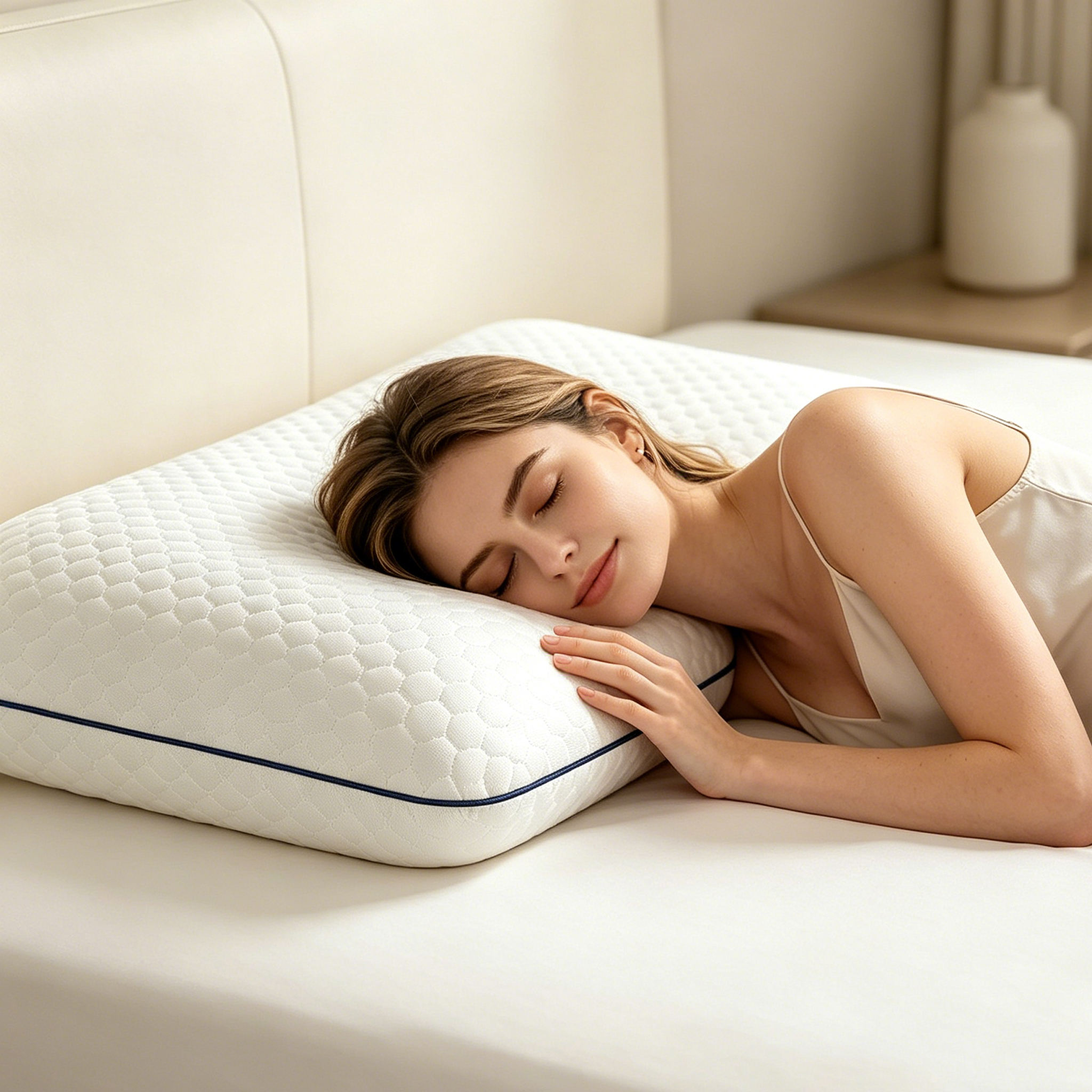 Custom Logo Cooling Gel Infused Memory Foam Pillow Orthopedic Bed Pillow for Side Back Stomach Sleepers
