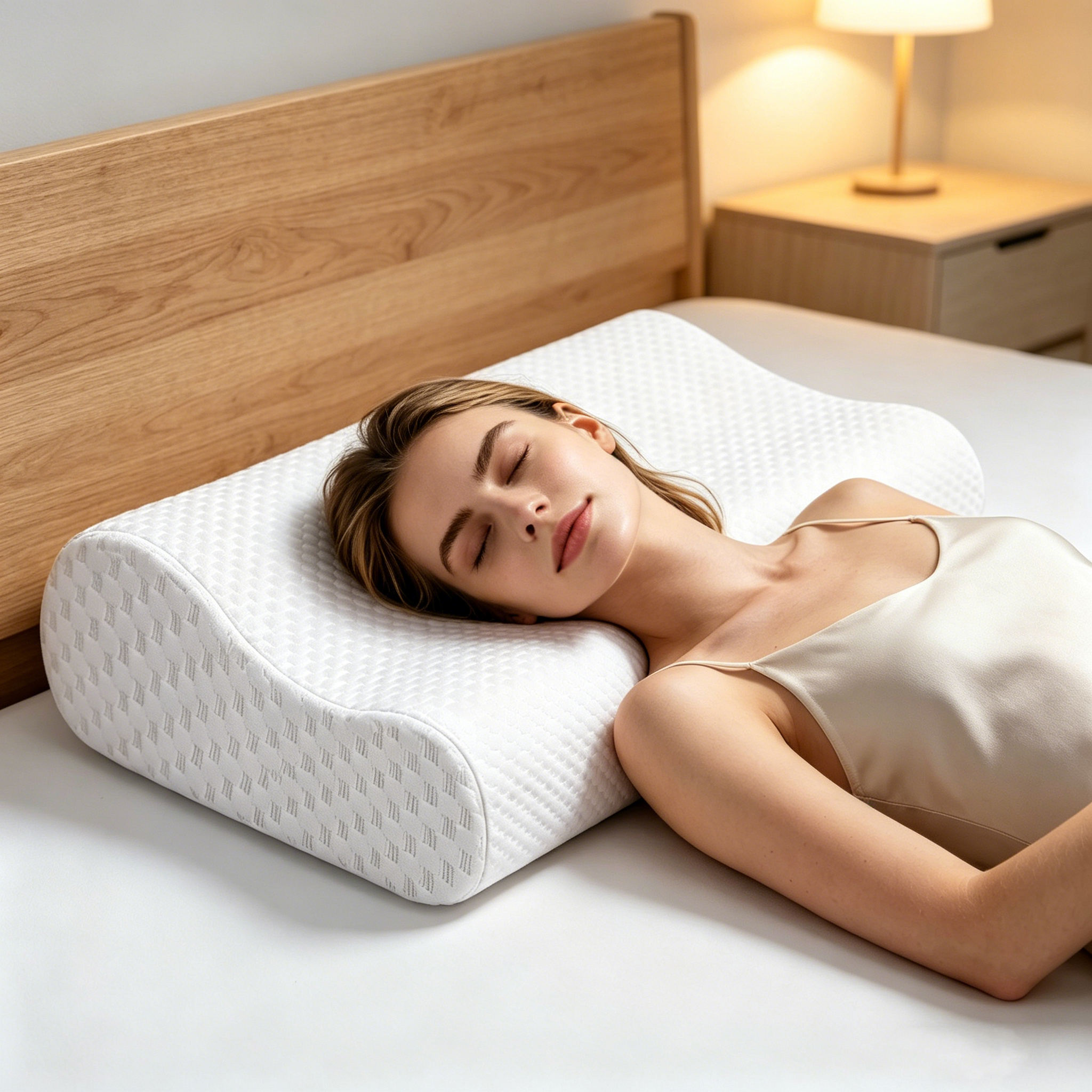 Custom Logo Orthopedic Memory Foam Pillow Breathable Cotton Fabric Neck Support Pillow for Side Back Sleepers