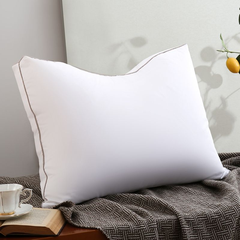 75% White Duck Down Pillow Soft Fluffy Hotel Grade Bed Pillow BSCI Certified Feather Filling Pillow for Adults OEM ODM