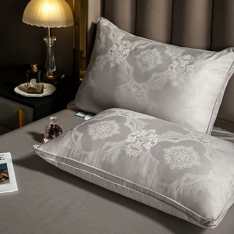 Premium 100% Cotton Cover White Goose Down Pillow Bacteriostatic Skin Friendly Ergonomic Neck Support Pillow for Hotel Home