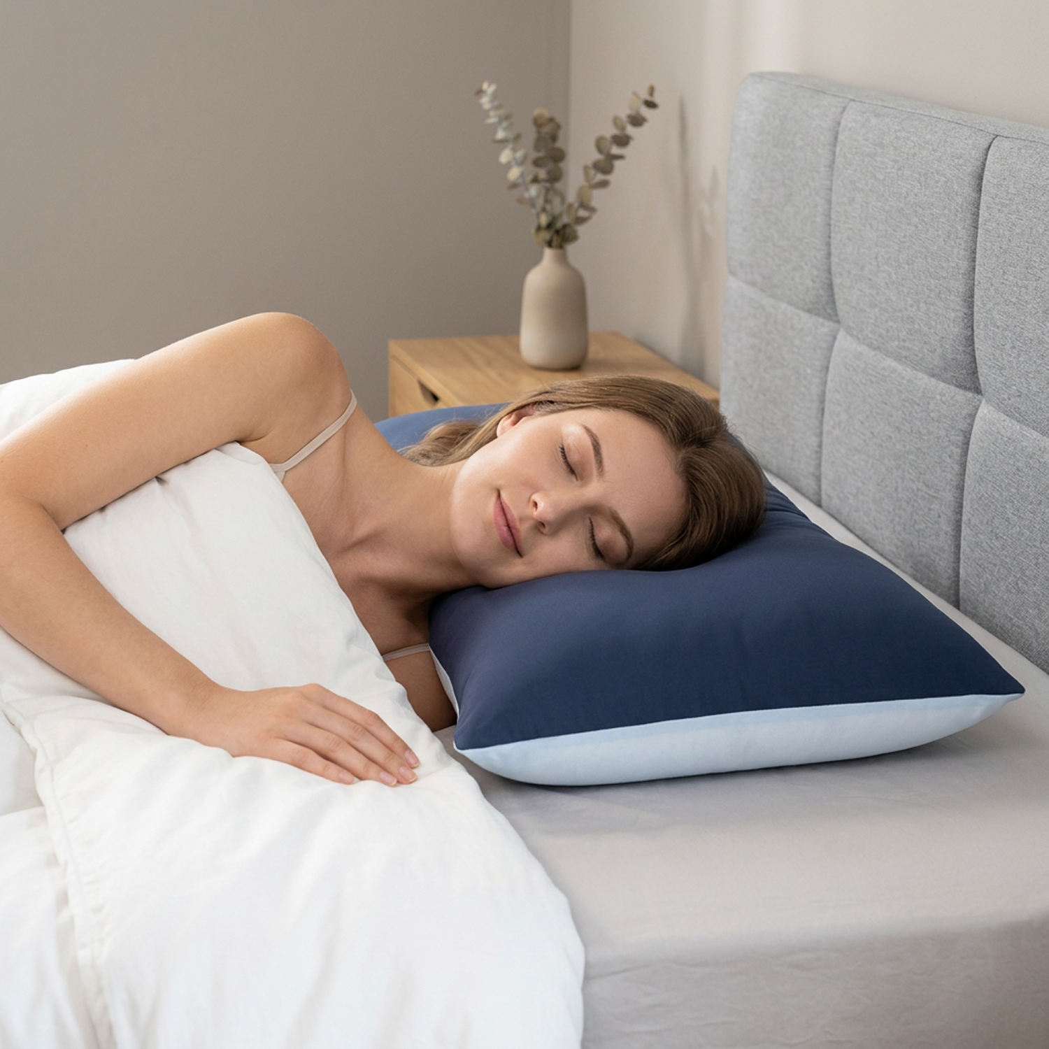 Eco Friendly Cooling Pillow Gel Infused Surface Shredded Memory Foam Core Two Sides Neck Support For Adult Home Bedroom