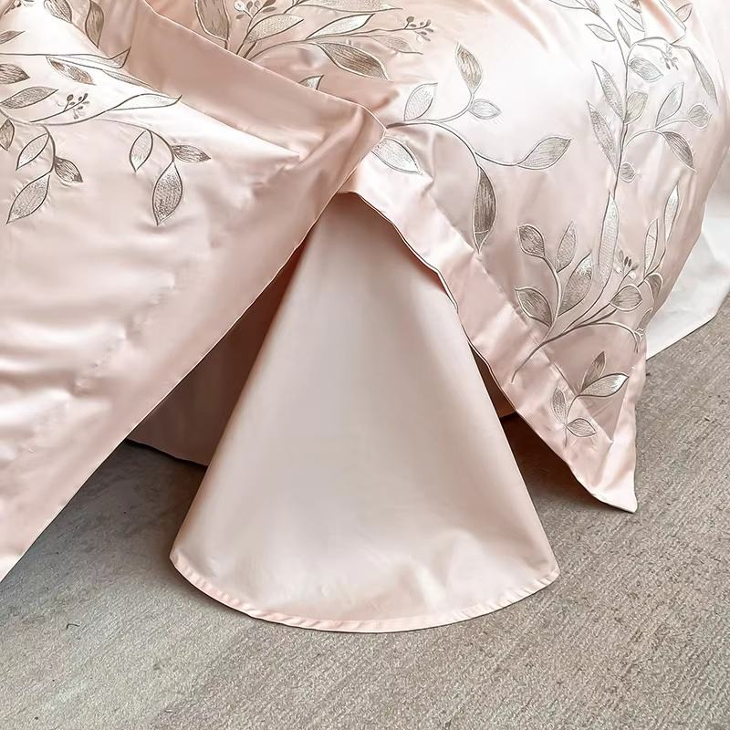 Custom OEM ODM Organic Cotton Embroidery Bedding Set Luxury Skin Friendly Breathable Durable for Hotel Homestay Bedroom