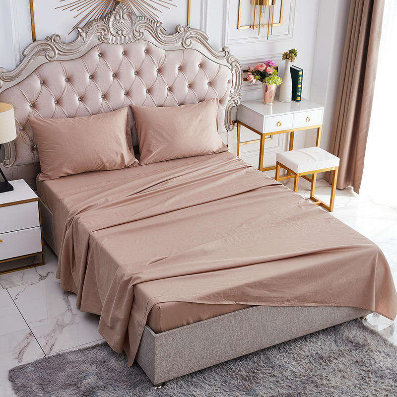 Custom OEM ODM Bamboo Fiber Fitted Sheet Bedding Set 4PCS Skin Friendly Breathable Anti-Slip Durable for Hotel Homestay Bedroom
