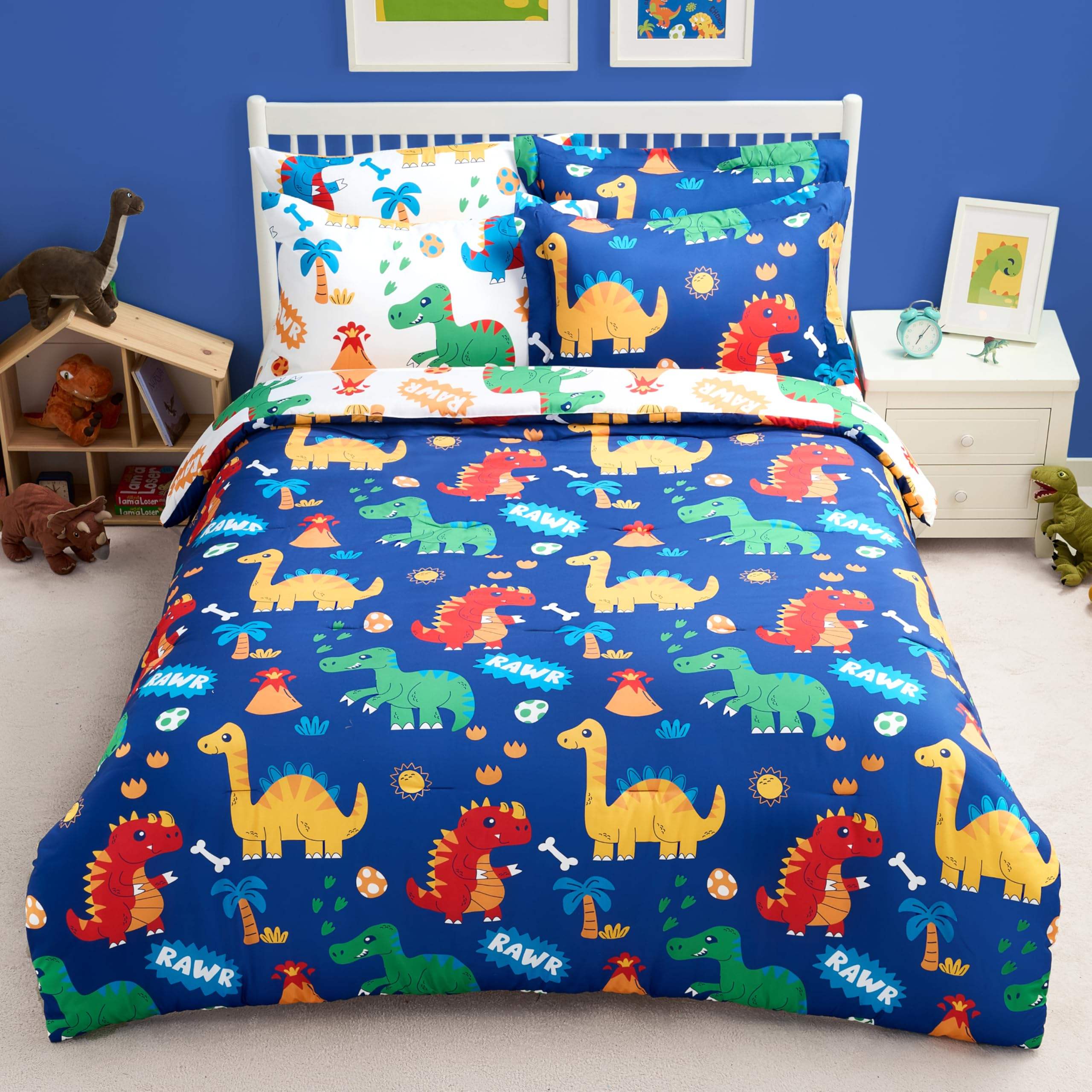 Custom Kids Cartoon Dinosaur Bedding Set Cotton Reversible Design Breathable Oeko-Tex Certified for Children Bedroom OEM ODM