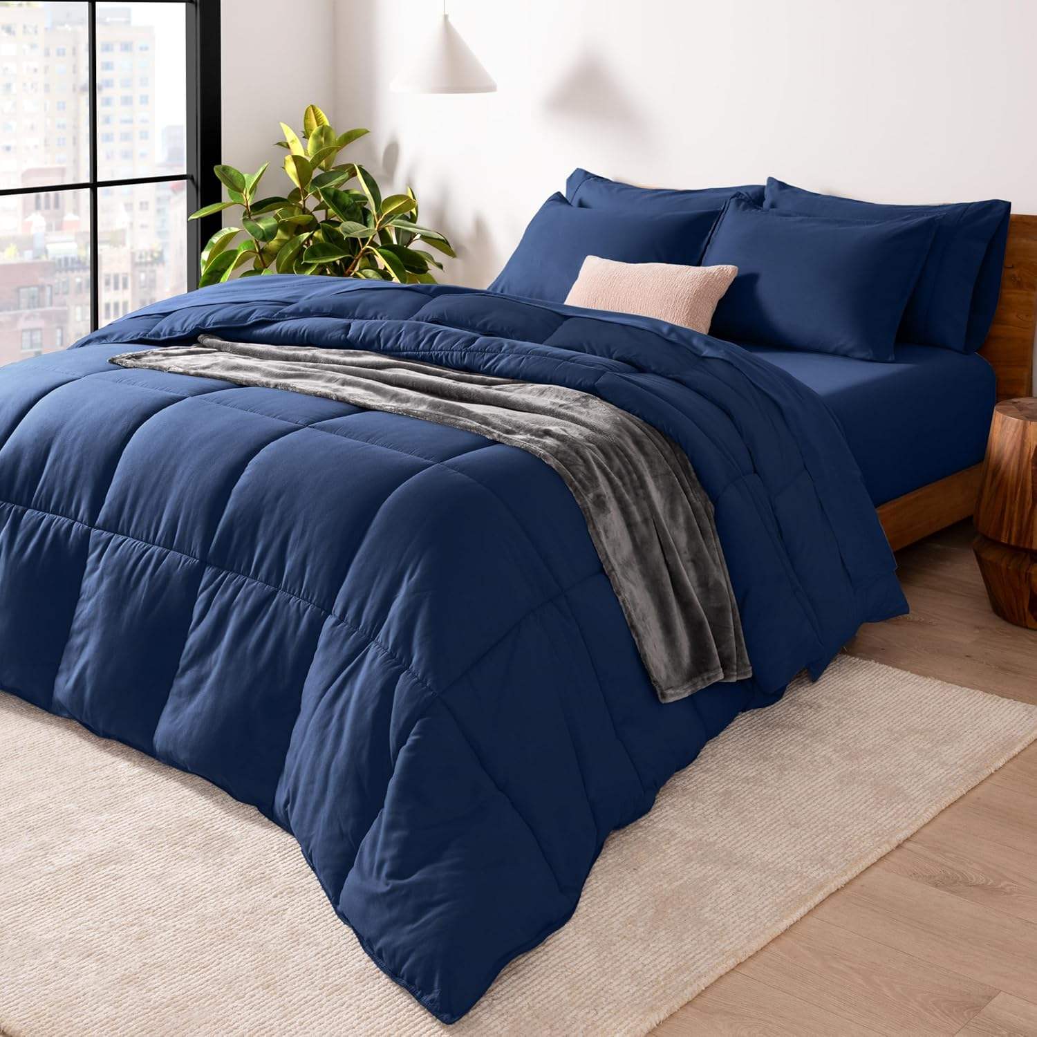 Custom 7 Piece Bed In A Bag Comforter Set Goose Down Alternative Ultra Soft Microfiber All Season for Bedroom Home OEM ODM