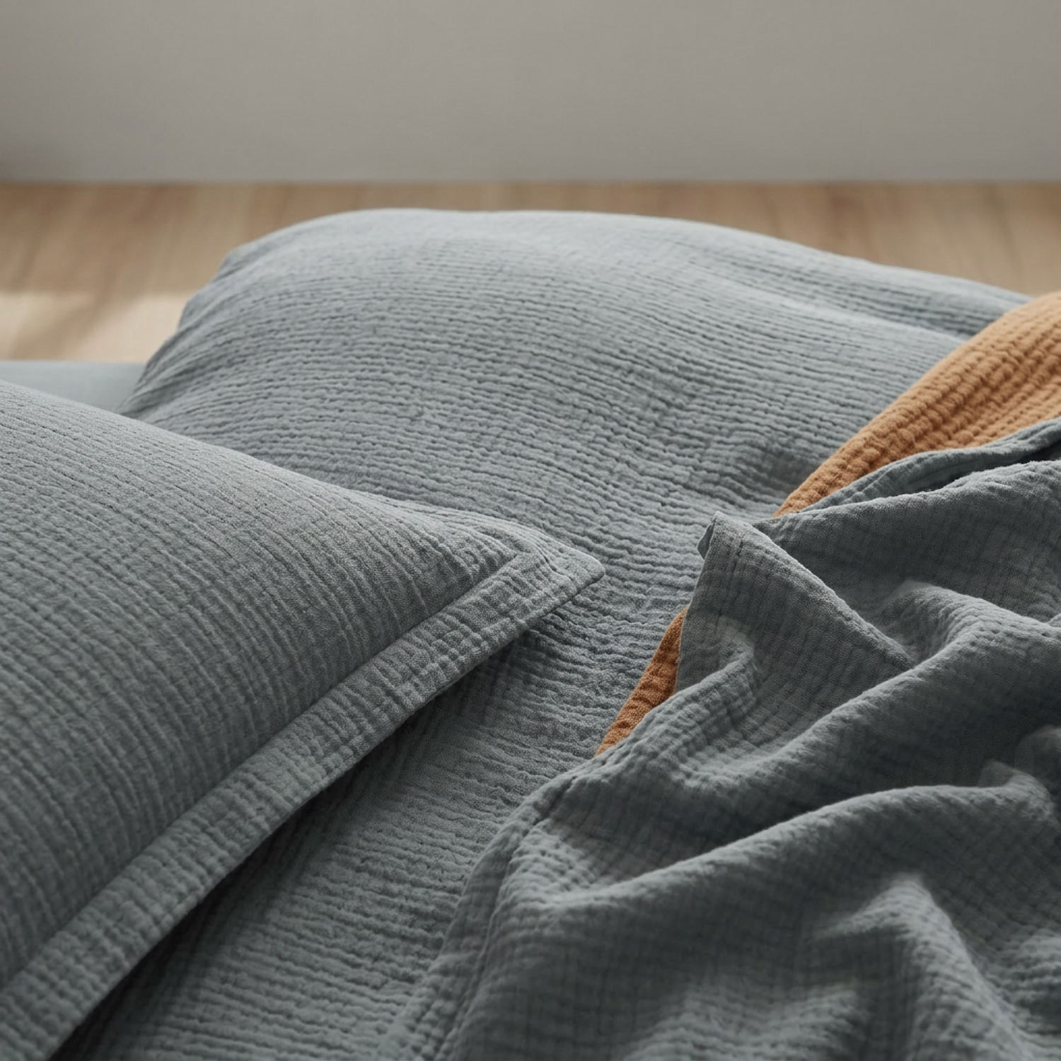 Modern Style 3-Piece 100% Cotton Muslin Comforter Bedding Set Soft Breathable Skin Friendly for Bedroom OEM ODM