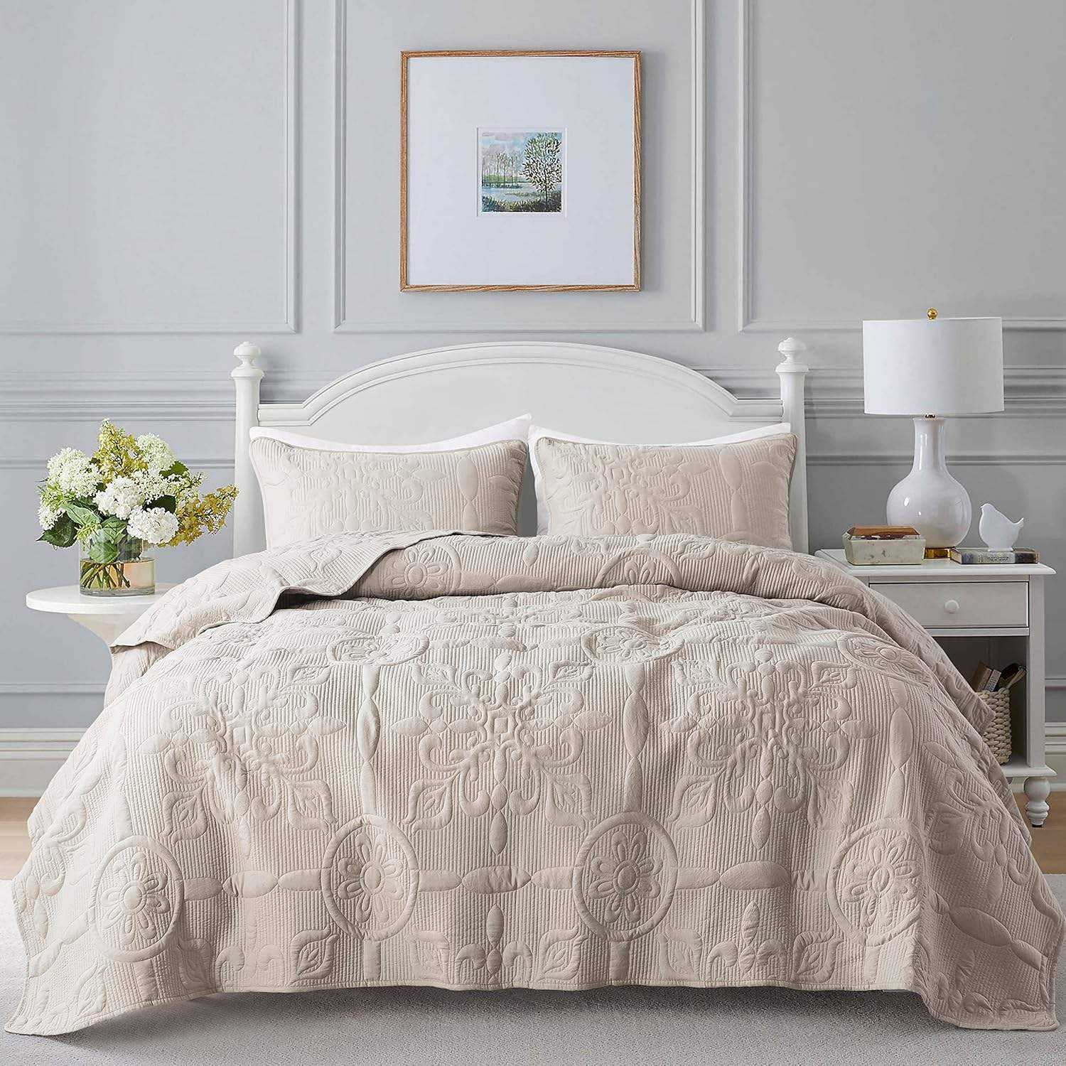 High Grade Cotton Satin Quilted Bedspread Bedding Set Soft Silky Breathable Summer Quilt Bedspread For Bedroom Daily Use