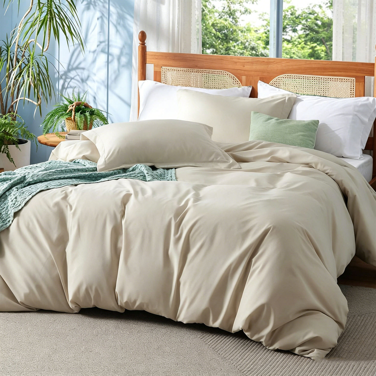 Luxury 400TC Tenel Bedding Set 100% Eucalyptus Lyocell 4Pcs Bed Sheets Skin Friendly Breathable Factory Direct Sales