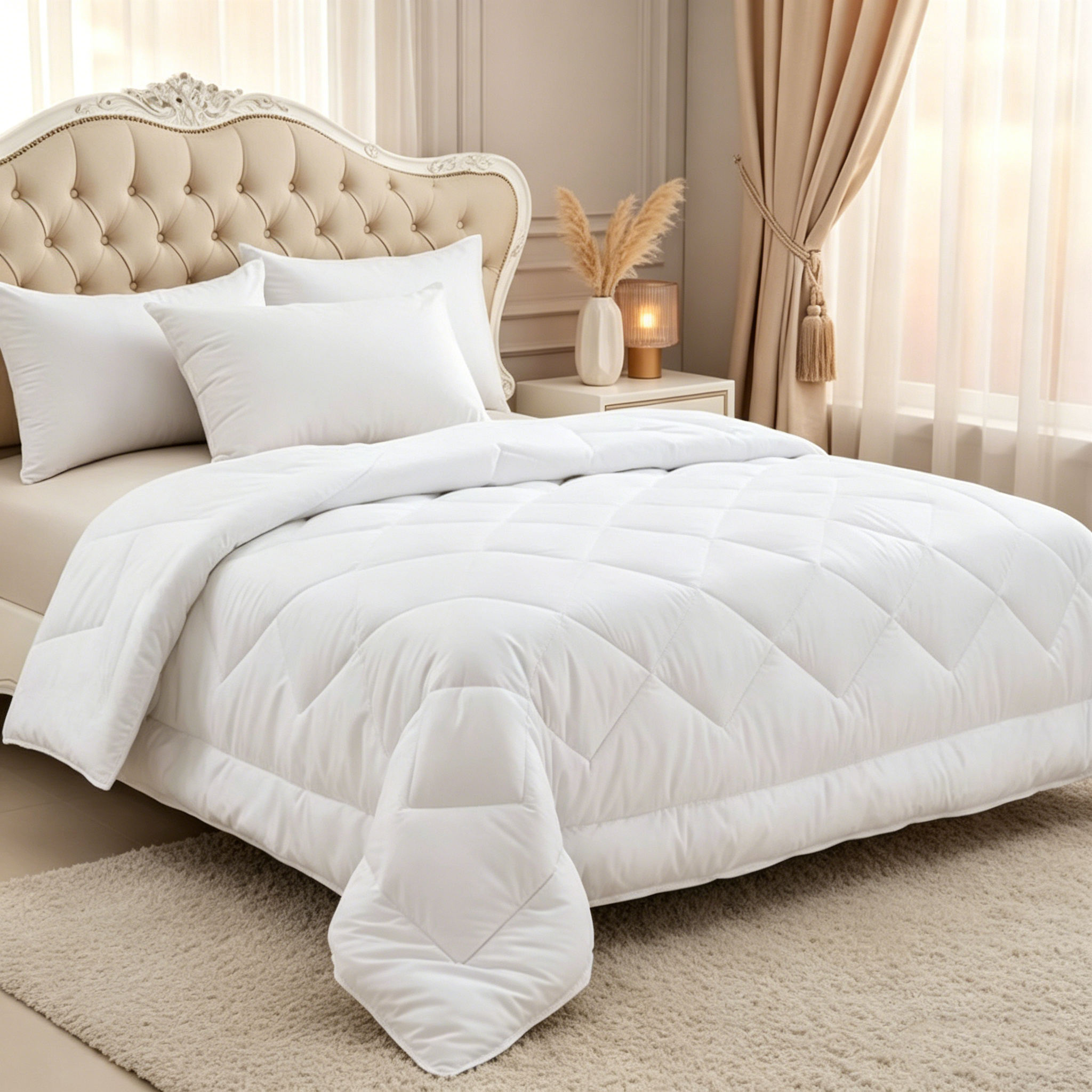 Custom Logo Bamboo Fiber Quilt Breathable Waterproof Comforter Solid Color Bamboo Filling Duvet for Home OEM ODM