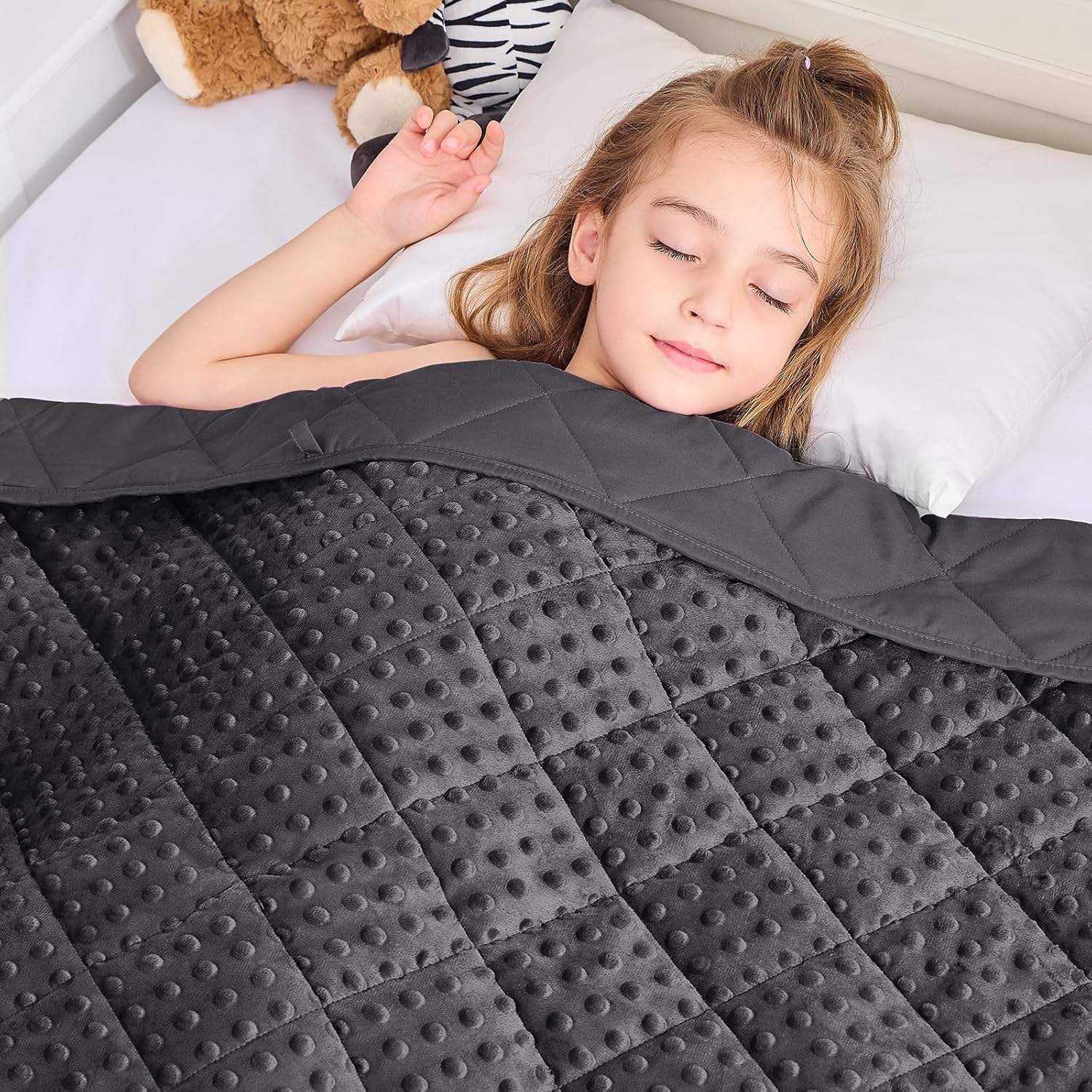 Custom Minky Cotton Weighted Blanket 10lbs 40x60inch Sensory Calming for Bedroom Nursery Home Travel OEM ODM Service