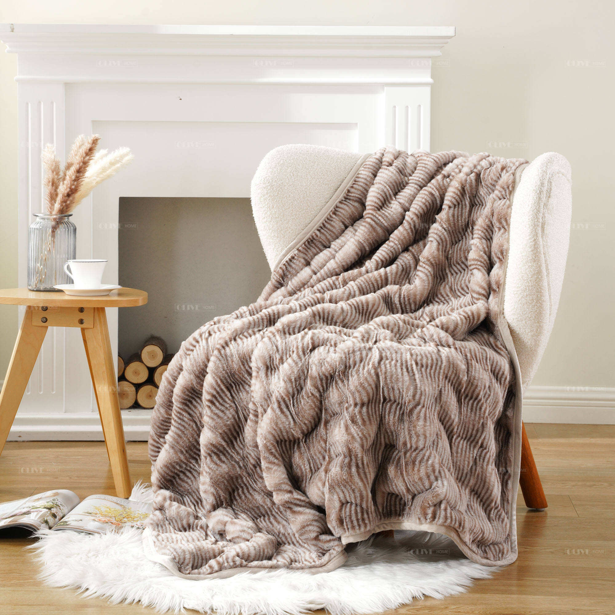 Super Soft Minky Throw Blanket No Shedding Embossed Wavy Pattern Eco Friendly Winter Warm For Home And Travel OEM ODM