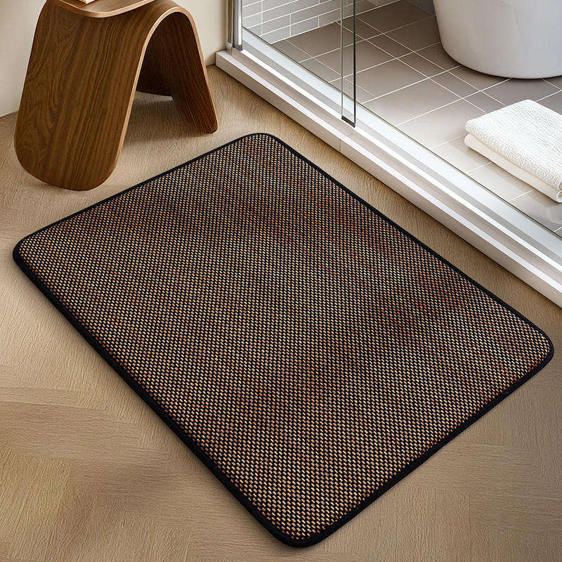 Modern Simple Household Sponge Foot Mat OEM ODM Linen Woven Absorbent Memory Foam Bathroom Floor Mat